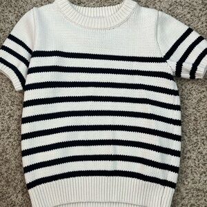 Ann Taylor Navy and White Striped Weekend Sweater